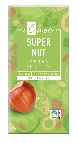 Czekolada kakaowa z orzechami laskowymi fair trade 80 g - Ichoc (EKO)