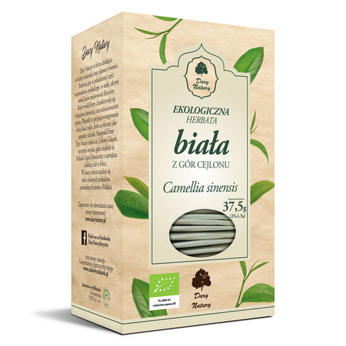 Herbata biała cejlońska 25 szt. 37,5 g - Dary Natury (EKO)