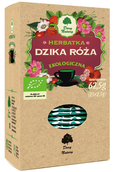 Herbatka z dzikiej róży 25 szt. 62,5 g - Dary Natury (EKO)