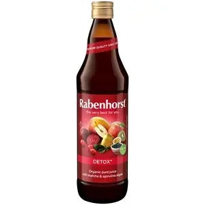 Sok wieloowocowy detox z burakiem matcha i spiruliną NFC 750 ml - Rabenhorst (EKO)