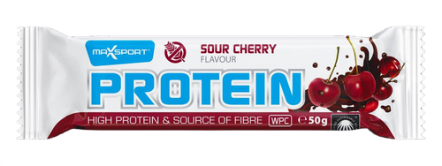 Baton proteinowy WPC wiśniowy w polewie kakaowej bezglutenowy 50 g - Maxsport