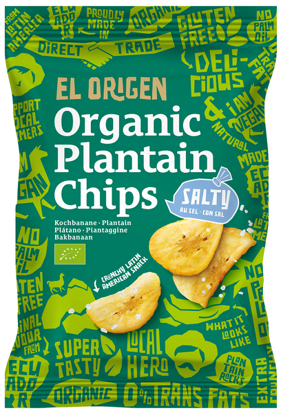 Chipsy z plantana solone bezglutenowe 80 g - El Origen (EKO)