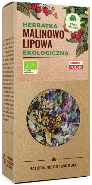 Herbatka malinowo lipowa 80 g - Dary Natury (EKO)