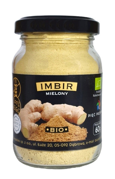 Imbir mielony bezglutenowy 60 g - Pięć Przemian (EKO)