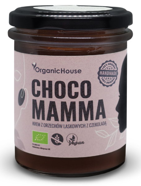 Krem z orzechów laskowych z czekoladą bezglutenowy 180 g - Organichouse (EKO)