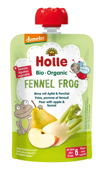 Mus koperkowa żaba gruszka jabłko koper włoski bez dodatku cukru od 6 msc. 100 g - Holle (EKO)