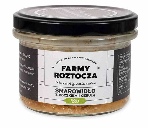 Smarowidło Z Boczkiem I Cebulą Bio 180 G (Słoik)   -  FARMY ROZTOCZA